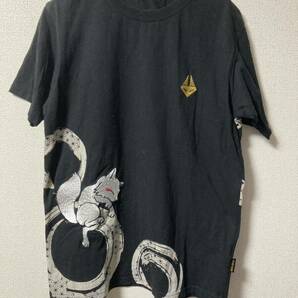 KON-JAKU 今昔　コンジャク　Tシャツ　ブラック　狐　和柄　刺繍　キツネ