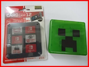 2403★A-1348★任天堂スイッチ ライセンスカードケース12枚収納 未使用・マインクラフトカードケース24枚収納 中古品 2点セット