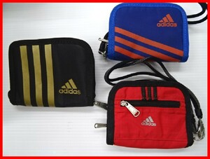  2403★A-1394★adidas アディダス 財布 ウォレット ３点セット④ 男の子 スポーツ 中古品