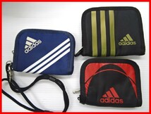 2403★A-1400★adidas アディダス 財布 ウォレット ３点セット⑩ 男の子 スポーツ 中古品_画像1