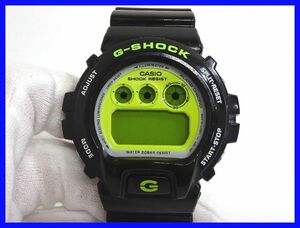 2403★F-1785★不動品！ CASIO G-SHOCK DW-6900CS カシオ ジーショック 腕時計 クォーツ デジタル ブラック 蛍光色 現状品 ジャンク　中古