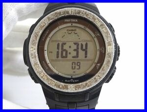 2403★F-1789★CASIO PRO TREK PRG-330 カシオ プロトレック 腕時計 ソーラー ブラック デジタル 方位高度気圧温度計測　中古