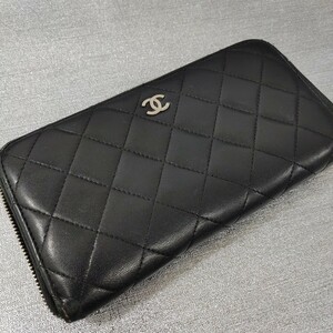 CHANEL シャネル 　ココマーク 　マトラッセ ラムスキン 　二つ折り 　長財布 　ウォレット 　小銭入れ 　札入れ 　レディース 