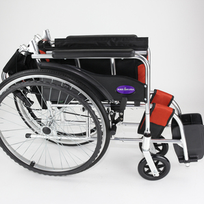 車椅子 車いす 車イス 軽量 コンパクト 自走式 禅ライト オレンジ G201-OR カドクラ Mサイズの画像8