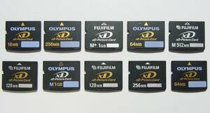 送料無料 まとめ 10枚 XD Picture Card 1GB～16MB XD ピクチャー カード メモリ OLYMPUS FUJIFILM