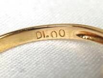 【3364D】K18ゴールド 天然ダイヤモンド 1.00ct/2.1g リング 指輪 ♯11_画像9