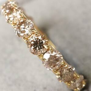 【3094P】K18ゴールド 天然ダイヤモンド 2.00ct/1.9g エタニティ リング 指輪 ♯12の画像5