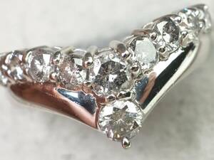 【3513A】Pt900プラチナ 天然ダイヤモンド 1.00ct/4.4g リング 指輪 ♯11