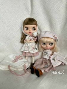 blythe outfit ＊蝶々とお花刺繍のお洋服セット＊
