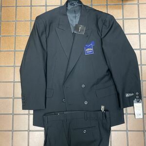 新品高級MIYUKIフォーマル ダブルスーツセットアップ漆黒の黒　御幸ビックサイズBE4礼服喪服 冠婚葬祭 日本製台場仕立てウール100% ミユキ