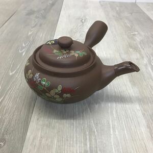 K105 急須 紫砂 駿河屋農郷園 花柄 煎茶道具 茶道具 現状品