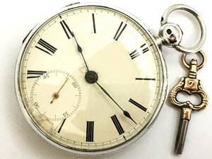 1842年製◆英国ロンドン THORNHILL LONDON バージ式 鎖引き Verge Fusee 銀無垢STERLING 鍵巻き イギリス懐中時計◆