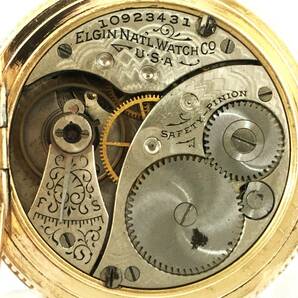 1904年製◆ELGIN 美彫金フルハンター 0S 7石 Gr.320 エルジン懐中時計◆の画像4