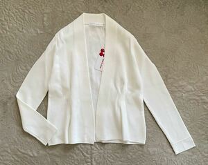  не использовался с биркой duklase кардиган "теплый" белый tuck шаль цвет искусственный шелк жакет обычная цена 9,990 иен S