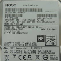 【2台まとめ売り/検品済み】HGST(Hitachi) 4TB HDD HDS5C4040ALE630 【使用時間385h・387h】 管理:イ-92_画像4