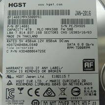 【2台まとめ売り/検品済み】HGST 4TB HDD HDS724040ALE640 【使用時間1209h・1229h】 管理:イ-94_画像5