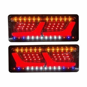 [24V] 送料無料 トラック テール ランプ LED ライト 2連 シーケンシャル 流れる ウィンカー テールランプ 2個セット L型 日野 日産 など