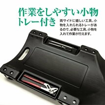 低床クリーパー レッド 赤 耐荷重120kg 超軽量 強化プラスチック製 6輪タイプ トレー付き 寝板 自動車メンテ 作業用_画像5