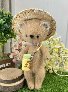 ミニチュアテディベア　ハンドメイド　ぬいぐるみ　ドール　doll テディベア teddybear handmade 春　springbear