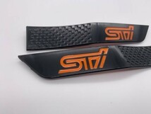 【送料140円】【艶有り 橙 オレンジ】スバル STI サイドガーニッシュ 2枚 北米仕様 サイドフェンダー WRX SUBARU WRX VAB VAG_画像2