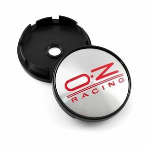【送料140円】【黒枠 黒 ブラック&赤 レッド】60mm OZレーシング ホイールセンターキャップ O.Z Racing 新品 4個セット ハブキャップの画像4