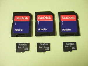 【SanDisk】　microSDHCカード Class4　8GB　3枚