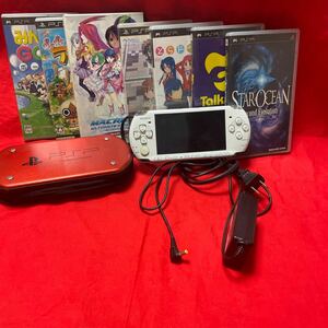 【極上美品】SONY PSP 3000 専用ケース　充電器　人気ソフトx8 本　付き　新品バッテリー交換