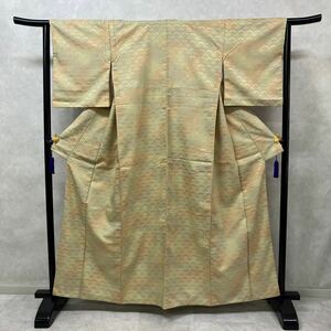 着物　袷　正絹　小紋　ぼかし　リメイク　お稽古　着付け　肩身丈160.5cm 裄丈60cm c08-33y