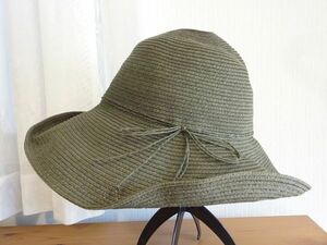 （UNIQLO）ユニクロ　ペーパー　チューリップハット　オリーブ色　サイズ５７cm〜５９cm　キャップ　帽子　タグ付
