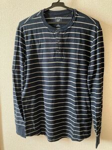 GAP ギャップ　ヘンリーネックボーダー長袖Tシャツ S