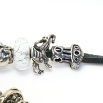 トロールビーズ 二重 ブレスレット レザー ブラック 12点セット LAA 925 Trollbeads_画像6