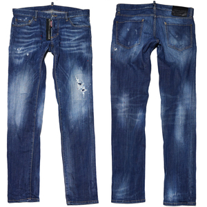 ディースクエアード ファスナー ジップ 加工 デニム パンツ ジーンズ 48 SLIM JEAN ストレッチ S74LB0353 DSQUARED2