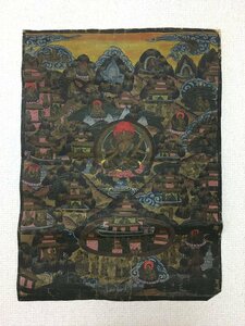 タンカ　34x47cm　　　　　　　肉筆画　チベット　マクリ　仏画　曼荼羅　中国画　密教　仏教美術