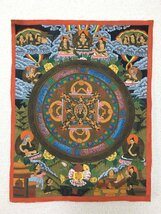 タンカ　33x43cm　　　　　　　肉筆画　チベット　マクリ　仏画　曼荼羅　中国画　密教　仏教美術_画像1