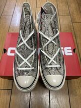 ☆新品・本革☆CONVERSE LEATHER ALLSTAR US PYTHON HI コンバース　レザー　オールスター US パイソン　ハイ ナチュラル　オリジネイター_画像3