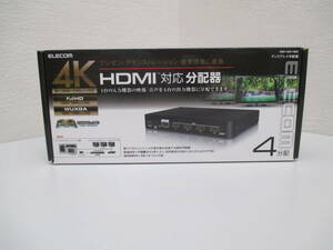 家電祭 ELECOM エレコム 4K HDMI 対応分配器 VSP-HD14BK 未開封品 4分配 ディスプレイ分配器 3D対応