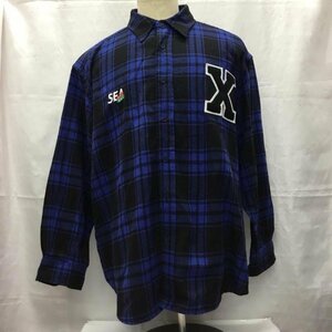 WIND AND SEA XL ウィンダンシー シャツ、ブラウス 長袖 Shirt Blouse 黒 / ブラック / X 青 / ブルー / 10106457