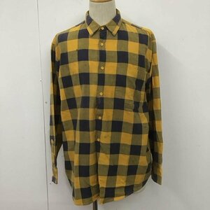 USED L 古着 シャツ、ブラウス 長袖 Shirt Blouse 黄 / イエロー / X 黒 / ブラック / 10107044