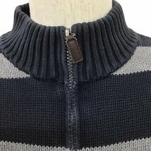 CHAPS XL チャップス ニット、セーター 長袖 ボーダー ハーフジップ コットンニット Knit Sweater 10107636_画像3