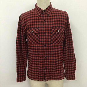 The Flat Head 38 フラットヘッド シャツ、ブラウス 長袖 長袖シャツ Shirt Blouse 黒 / ブラック / X 赤 / レッド / 10107794