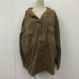 w closet FREE ダブルクローゼット シャツ、ブラウス 長袖 303918 コーデュロイ 後ろリボン オープンカラーシャツ BIGシャツ 10108397