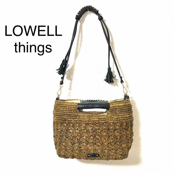 LOWELL things ロウェルシングス　ショルダー　カゴバッグ　天然草木