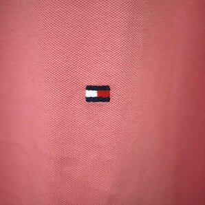 新品 トミーヒルフィガー 刺繍ロゴ ストレッチ ポロシャツ(L) ピンク系 ゴルフにも！TOMMY HILFIGER USAモデル /aa125の画像4