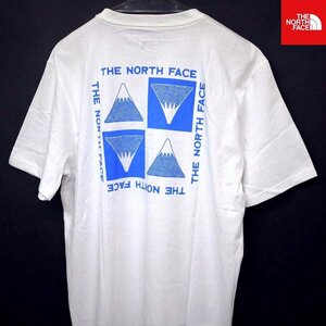 US正規新品 ノースフェイス ボックス プリント 半袖Tシャツ (M) ホワイトxブルー THE NORTH FACE /aa407