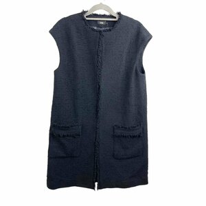 A821* tag equipped *M-fil M Phil * including tax ¥79,200 Flaxtsi-do fringe gilet long the best * black SKU: 240-19064