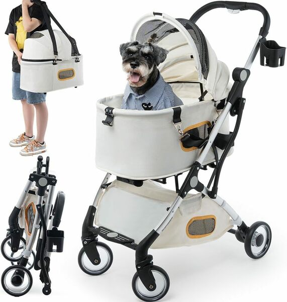 ペットカート 犬 バギー カート:小型犬 中型犬 犬用 猫 多頭 耐荷重30Kg
