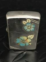 D175★ZIPPO ジッポー ジッポライター ハイビスカス 着火確認済み_画像2