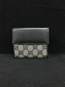 F36★GUCCIグッチ GGロゴ　折りたたみ財布　2つ折り財布 ブラック　