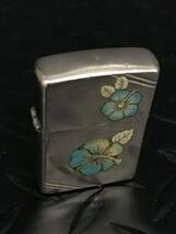 D175★ZIPPO ジッポー ジッポライター ハイビスカス 着火確認済み_画像3