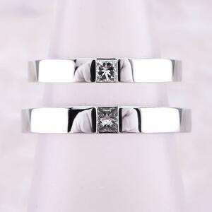 29215 *HARRY WINSTON* Princess cut wedding ring pair PT950 regular price 103 ten thousand super 